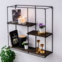 Hanah Home Estantería de Pared Lilac Negro y Nogal